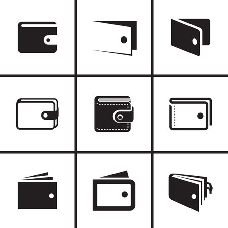 Wallet icons set vector illustrationのイラスト素材