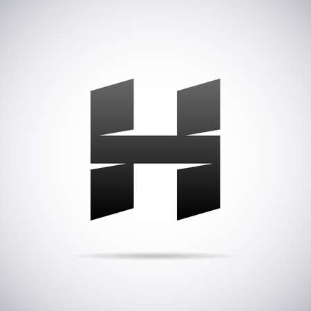  letter H design template vector illustrationのイラスト素材
