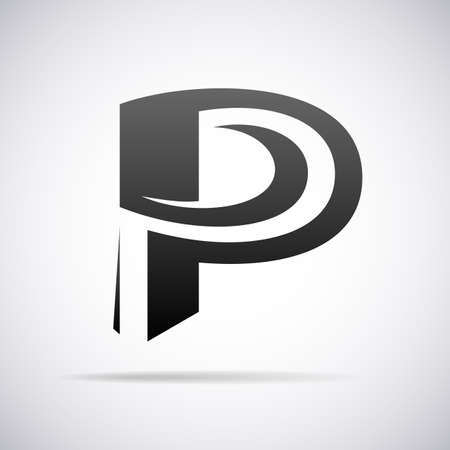  letter P design template vector illustrationのイラスト素材