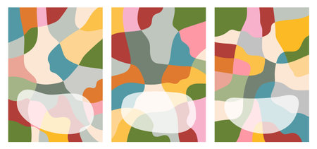 Colorful minimalistic flyer posters setのイラスト素材