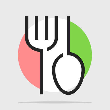 Food supply service line art logotypeのイラスト素材