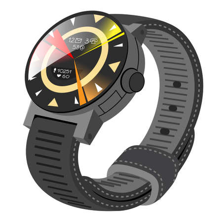 Electronic smartwatch wearable accessory for assistanceのイラスト素材