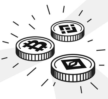 Three top cryptocurrency coins setのイラスト素材