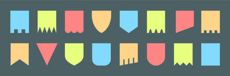 Set of bunting flags for carnival garlands and holiday decorationのイラスト素材