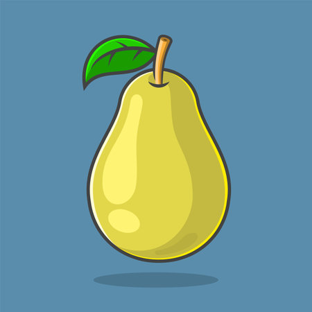 Juicy delicious yellow pear fruitのイラスト素材