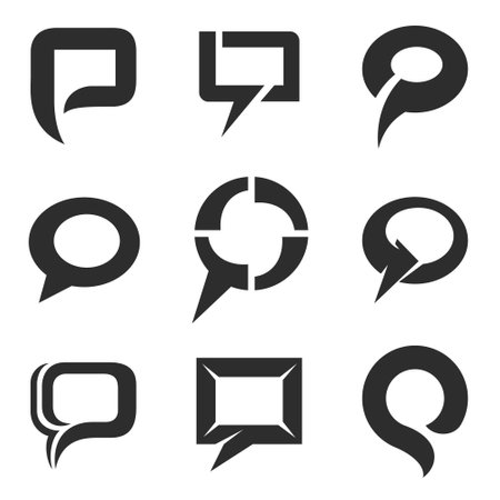 Set of communication speech bubble signsのイラスト素材