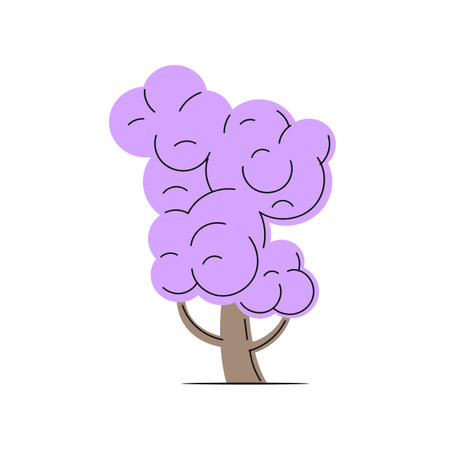 Decorative tree with violet foliageのイラスト素材