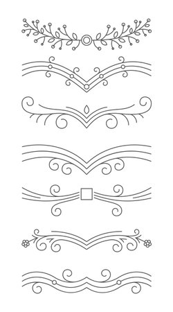 Set of vector filigree flourishes for designのイラスト素材