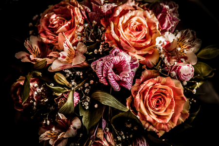 Wedding flowers in the boxの写真素材