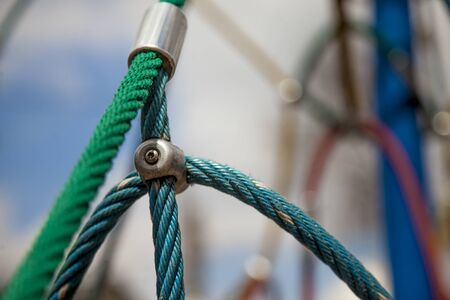 Colorful abstract rope on the blurry background outdoorsの写真素材