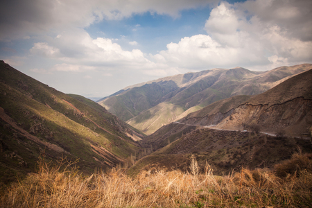 Morning In The Kazakhstan Green Mountain Summer Landscapeの写真素材