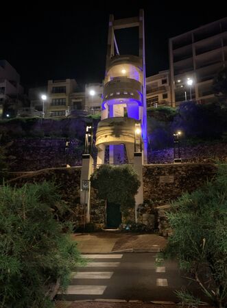 Night in St Pau's Bay, Maltaの写真素材