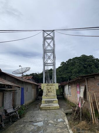 The bridge in Bukit Lawang Village, Sumatra, Indonesiaの写真素材