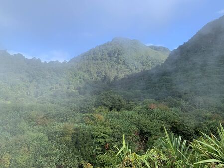 The View of Sibayak Volcano in Sumatra Island, Indonesiaの写真素材