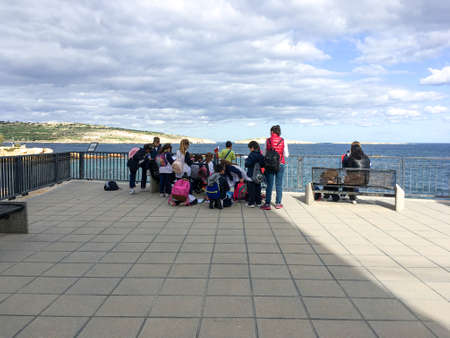 School Children have an open lesson in St Pauls Bay, Maltaのeditorial素材