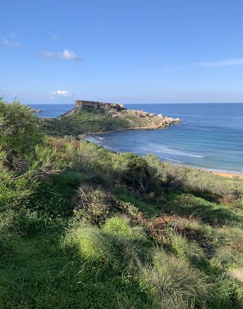 Tuffieha Bay Views. Lovely landscapes of the island of Malta.の写真素材