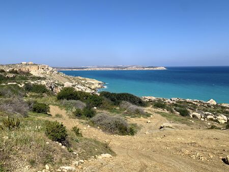 Tuffieha Bay Views. Lovely landscapes of the island of Malta.の写真素材