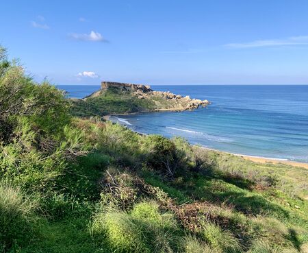 Tuffieha Bay Views. Lovely landscapes of the island of Malta.の写真素材
