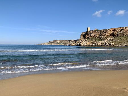 Tuffieha Bay Views. Lovely landscapes of the island of Malta.の写真素材