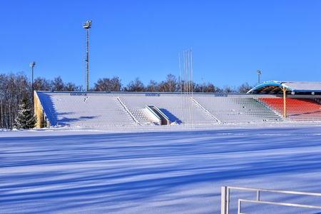 Background chairs at stadium , winterの写真素材