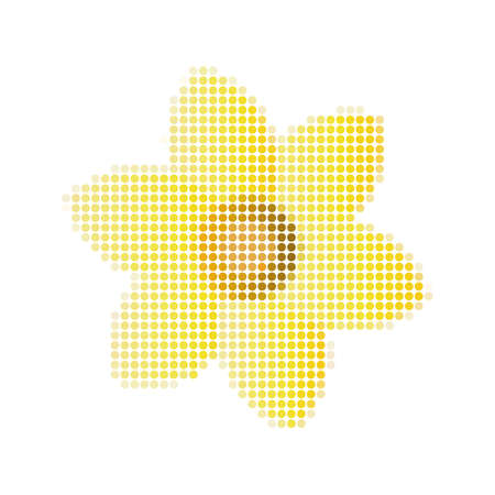 Flower of dots. Yellow dots form a symbol.のイラスト素材