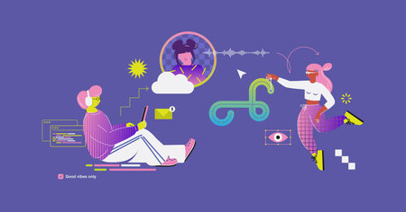 Online communication. Dream team Y2k. Social media. Flat design. Cyber Wave. Vaporwave. zine...