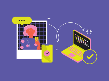 IT management, Product designer communication.Trendy stickers Y2k. Work organization Concept...