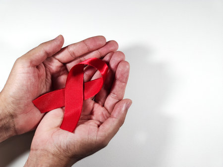 Aids Awareness. Red tape. World Aids Day concept.