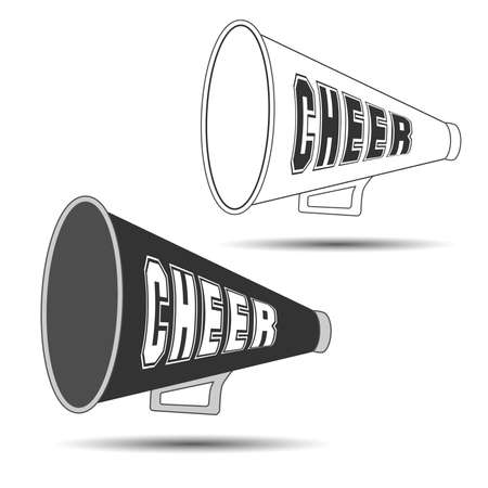 Megaphone Cheer used by cheerleaders with the word cheer on them. Vector illustrationのイラスト素材