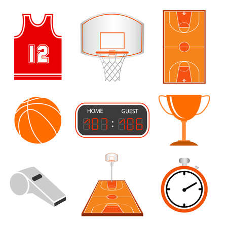 Basketball icon set. Vector illustrationのイラスト素材