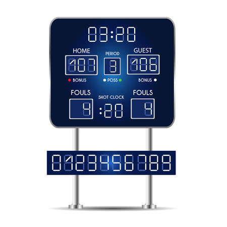 Basketball scoreboard. Score and numbers. Vector illustrationのイラスト素材