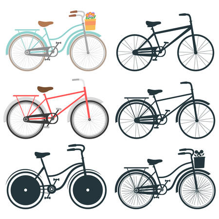 Set of bicycle icons. Vector illustrationのイラスト素材