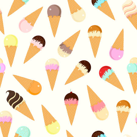 Ice cream vector seamless patternのイラスト素材