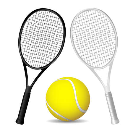Tennis racket and ball. Vector illustration.のイラスト素材