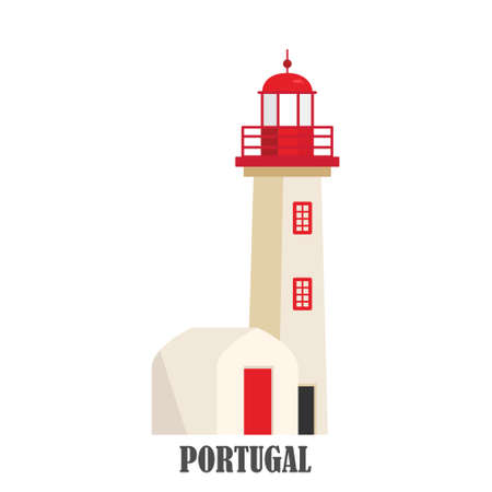 Portugal lighthouse Cabo de rocaのイラスト素材