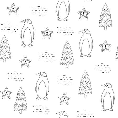 Simple classic xmas seamless patternのイラスト素材
