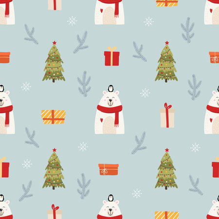 Christmas seamless pattern for background