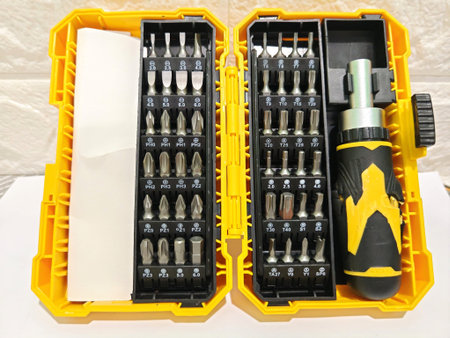 Comprehensive Screwdriver Bit Set with Handle in Yellow Storage Case