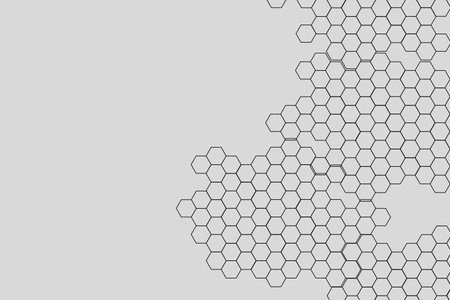 Uniform hexagonal tiling grid with gaps showing geometric tessellation principles