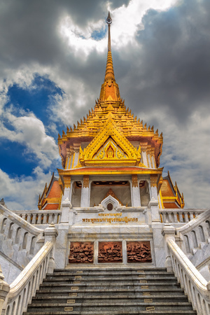Wat Traimit temple in thailand bangkokのeditorial素材