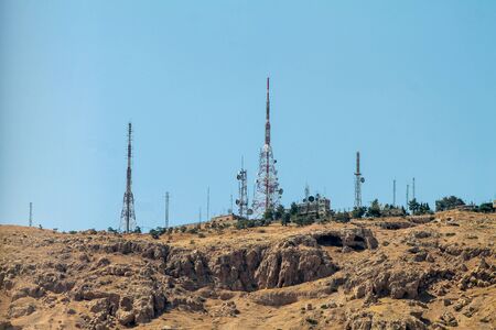 Radio station in Mount of  Qasioun in Damascus, Syria, 22/06/2019のeditorial素材
