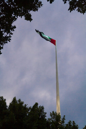 UAE flag on Abu Dhabi Theater building