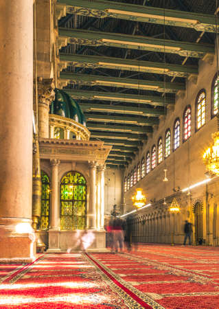 Interior shot of Omayad mosque in ancient City of Damascus (Syrian Arab Republic) after war ended in 15.02.2020のeditorial素材