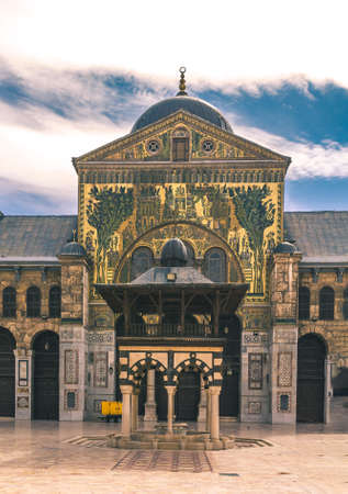 Exterior of Omayad mosque in ancient City of Damascus (Syrian Arab Republic) after war ended in 15.02.2020のeditorial素材