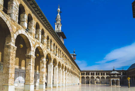 Exterior of Omayad mosque in ancient City of Damascus (Syrian Arab Republic) after war ended in 15.02.2020のeditorial素材