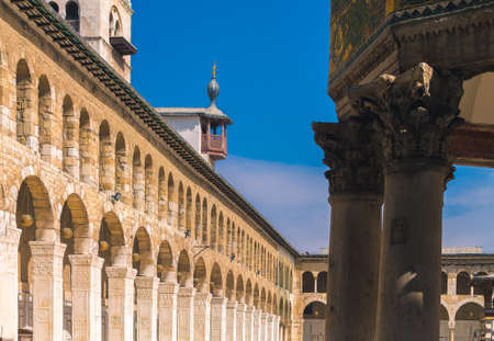 Exterior of Omayad mosque in ancient City of Damascus (Syrian Arab Republic) after war ended in 15.02.2020のeditorial素材