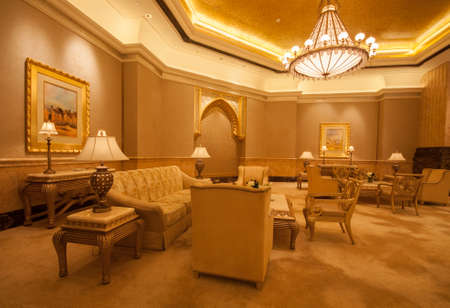 Interior of Emirates Palace hotel a luxurious and the most expensive 7 star hotel in Abu Dhabi, the capital city of United Arab Emirates in Abu Dhabi, UAE 16.10.2010のeditorial素材