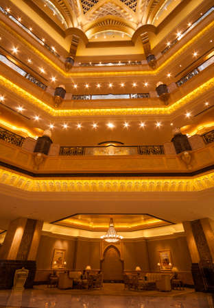 Interior of Emirates Palace hotel a luxurious and the most expensive 7 star hotel in Abu Dhabi, the capital city of United Arab Emirates in Abu Dhabi, UAE 16.10.2010のeditorial素材