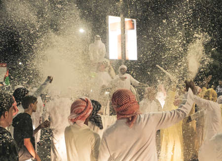 UAE national Day people celebrating in Abu Dhabi Streets in December 2, 2011 in UAE, Abu Dhabiのeditorial素材