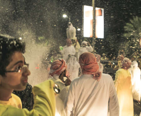 UAE national Day people celebrating in Abu Dhabi Streets in December 2, 2011 in UAE, Abu Dhabiのeditorial素材